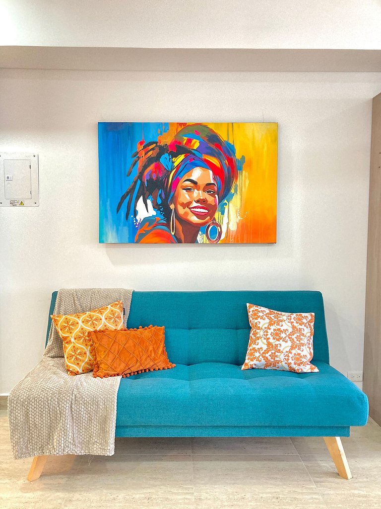 Estilo caribeño con vista al aeropuerto y cerca del mar CB13