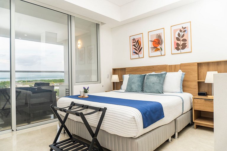 CB937 | Stylish loft piso 9 con balcón y vista ciudad