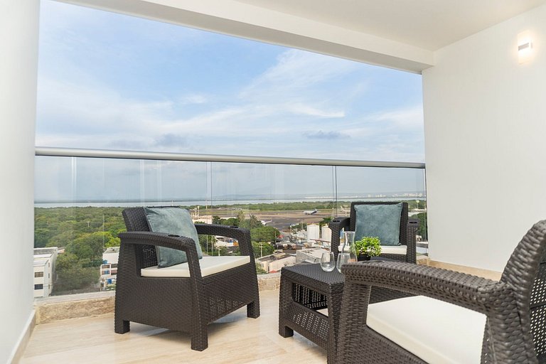 CB937 | Stylish loft piso 9 con balcón y vista ciudad