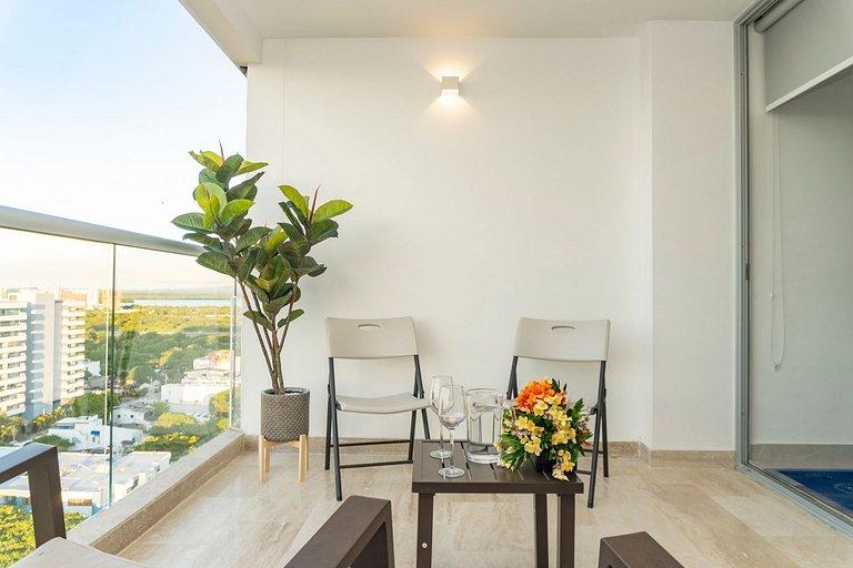 CB1427 | Acogedora suite frente al mar + vista