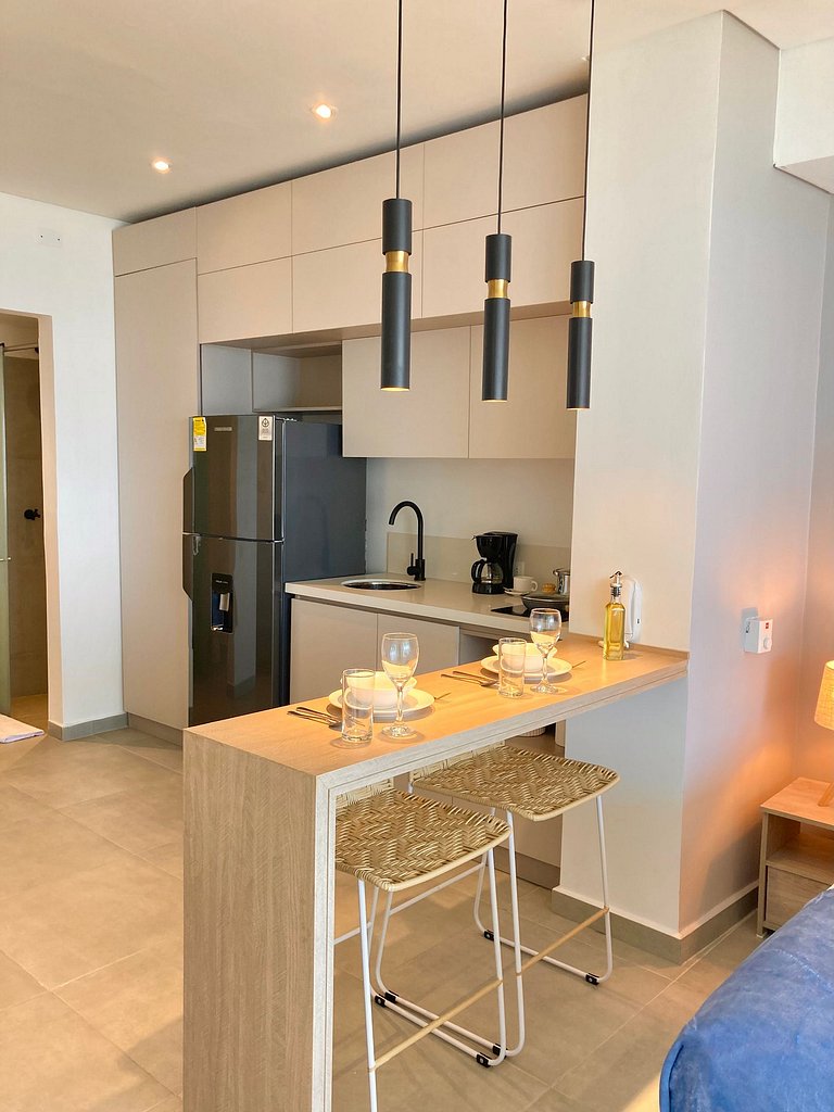 Suite moderna con vista al mar y parque CB 814