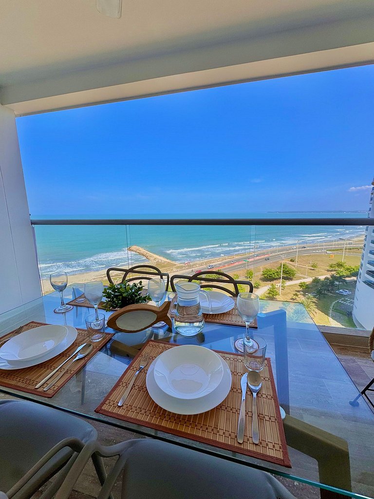 CB1223 | Suite con 2 camas, vista al mar y piscina
