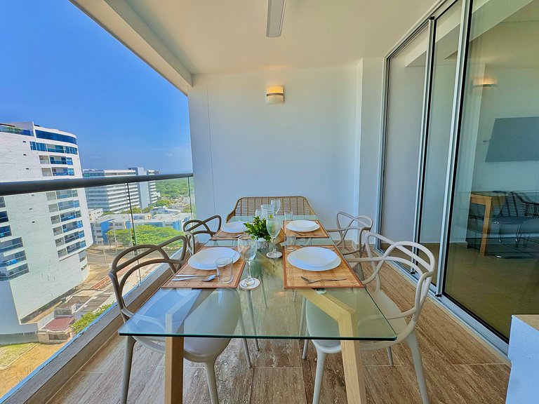 CB1223 | Suite con 2 camas, vista al mar y piscina