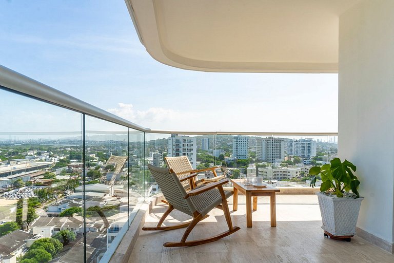 Hermosa Suite Vista 180° 7min del Centro CB1330