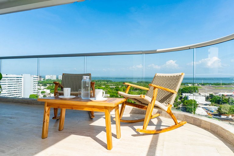 Hermosa Suite Vista 180° 7min del Centro CB1330
