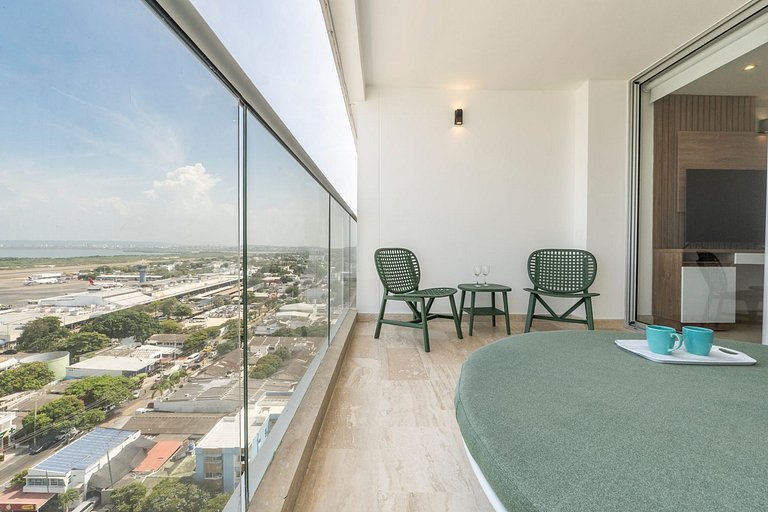 Suite con daybed piso 16 y balcón panorámico CB1638