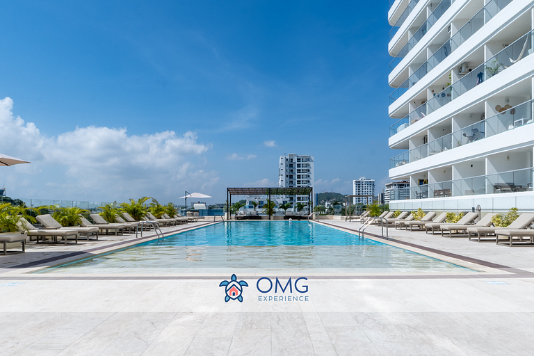 CB544 | Moderno Studio con Balcón y Vista en Cartagena Beach