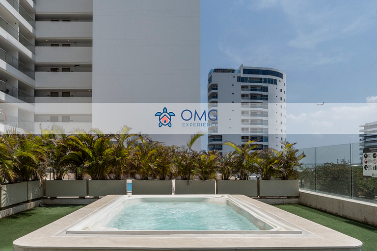 CB544 | Moderno Studio con Balcón y Vista en Cartagena Beach