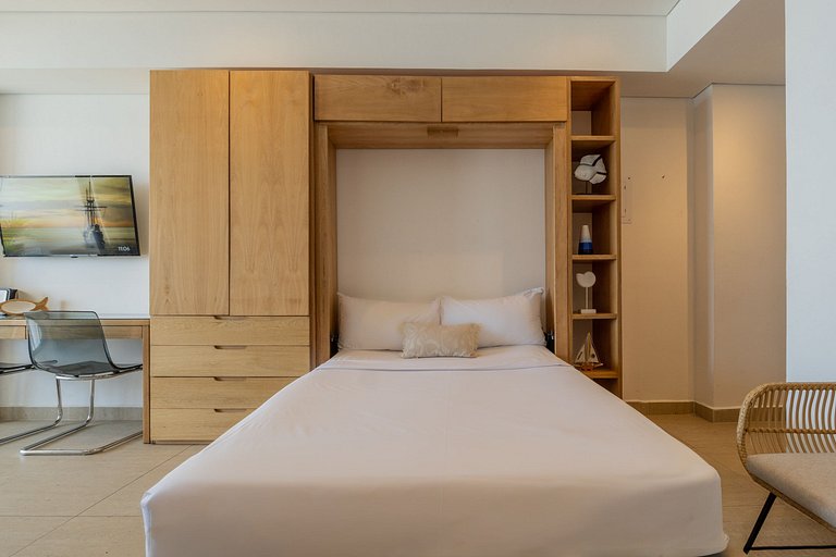 CB1223 | Suite con 2 camas, vista al mar y piscina