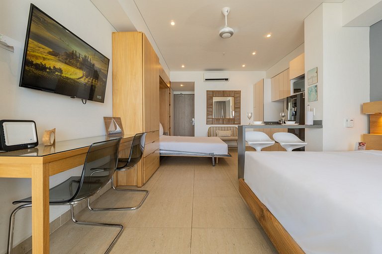 CB1223 | Suite con 2 camas, vista al mar y piscina