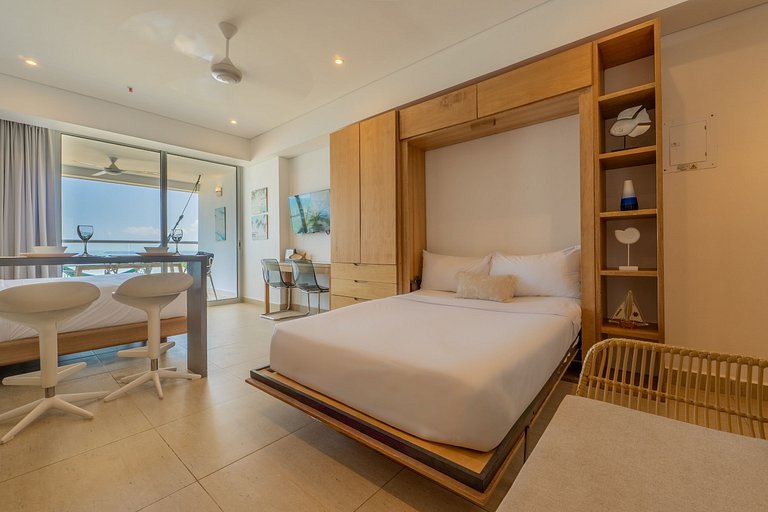 CB1223 | Suite con 2 camas, vista al mar y piscina