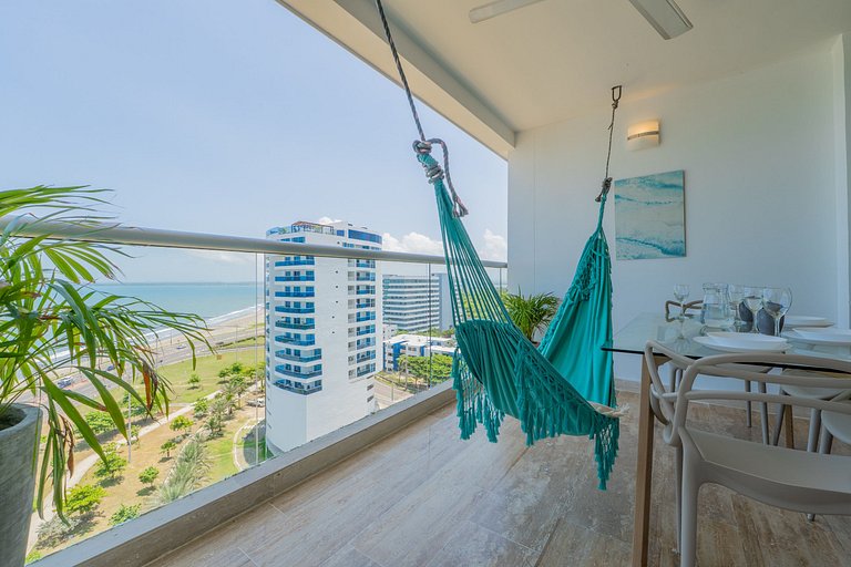 CB1223 | Suite con 2 camas, vista al mar y piscina
