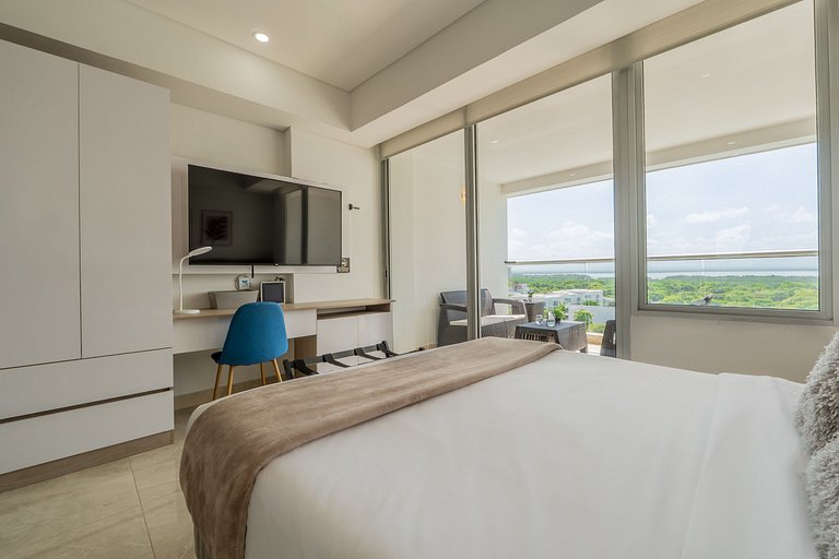 Stylish loft piso 9 con balcón y vista ciudad CB937