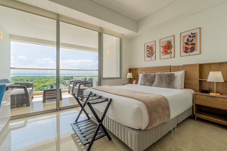 Stylish loft piso 9 con balcón y vista ciudad CB937