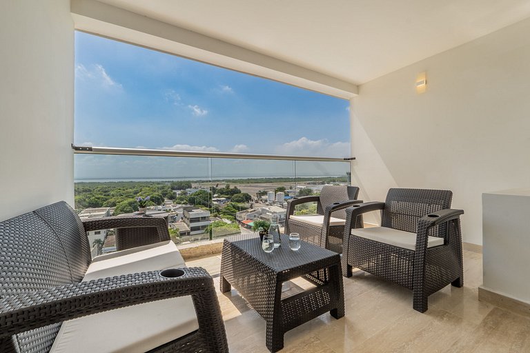 CB937 | Stylish loft piso 9 con balcón y vista ciudad