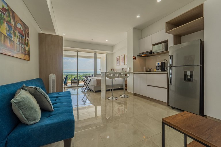 Stylish loft piso 9 con balcón y vista ciudad CB937