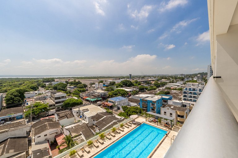 CB937 | Stylish loft piso 9 con balcón y vista ciudad