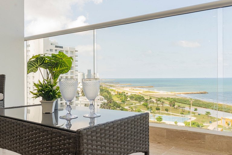 CB1004 Nueva Suite Frente al Mar - 2min Aeropuerto