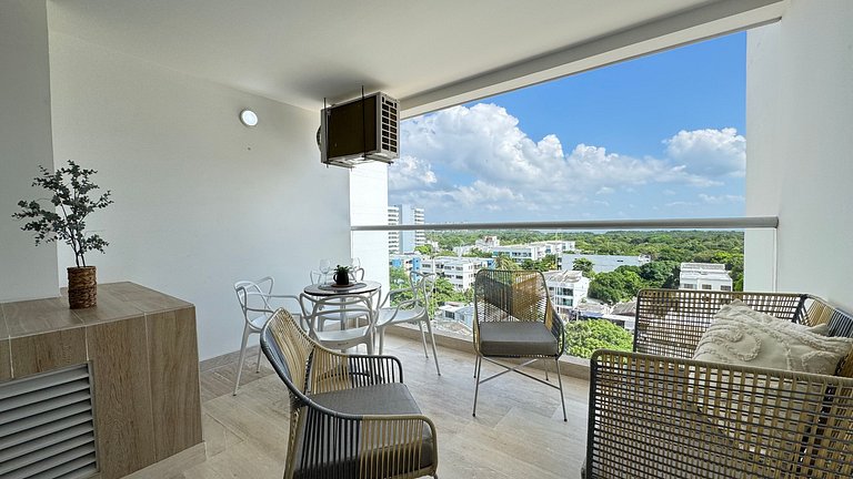 Loft familiar con balcón y piscina CB840