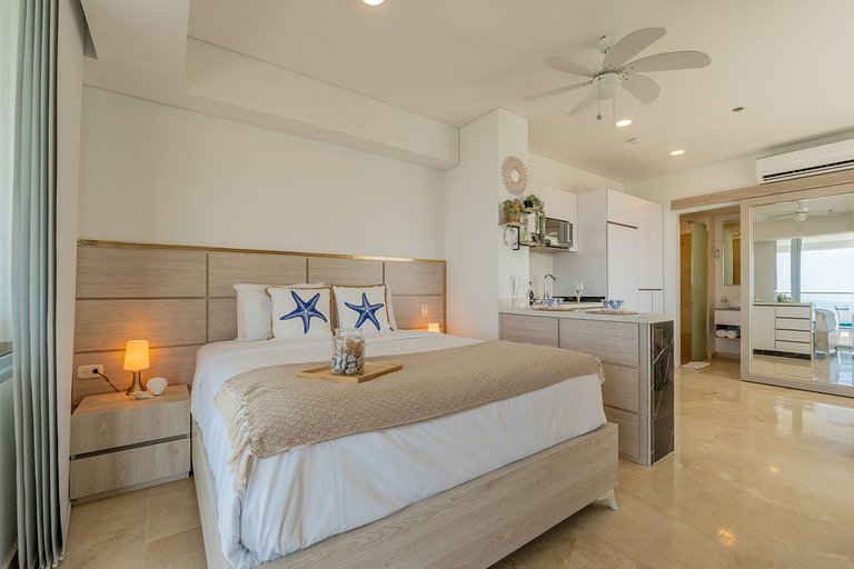 CB1001 Vista 180 Mar y Laguna Atardecer Hermoso