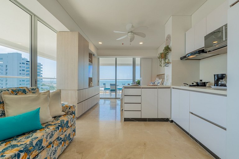 CB1001 Vista 180 Mar y Laguna Atardecer Hermoso