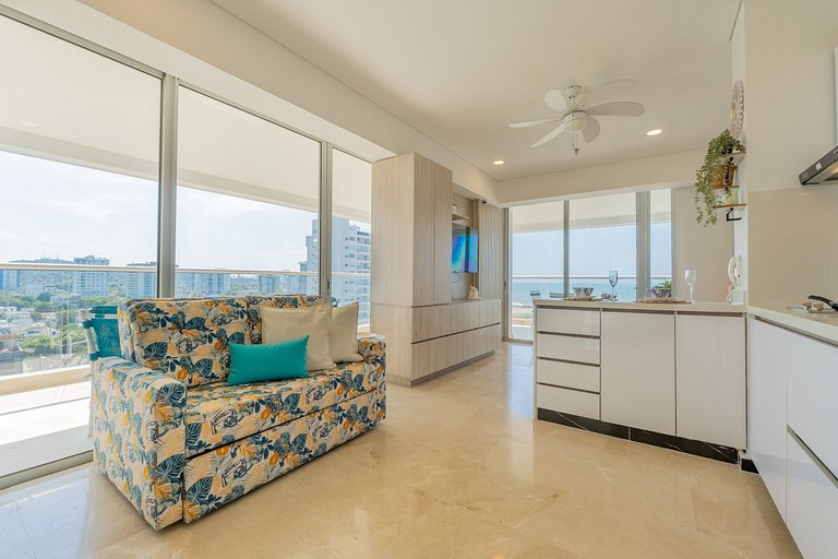 CB1001 Vista 180 Mar y Laguna Atardecer Hermoso